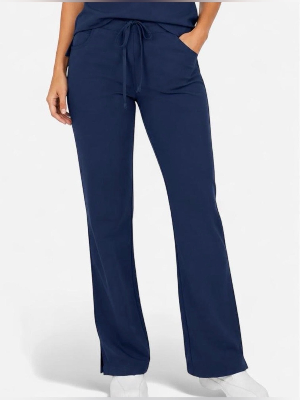 Grey's Anatomy Navy Indigo Boot-Cut Drawstring Scrub Pants Women’s Large Tall